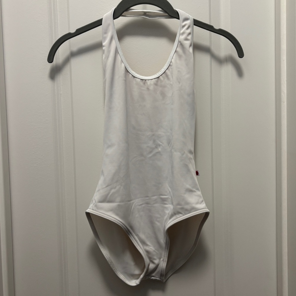White Yumiko Halter Leotard Ballet